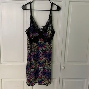 Cachique multi color animal print nighty. 18-20 adjustable straps